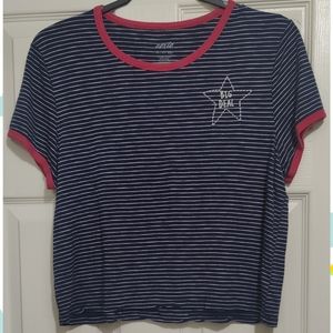 ⭐aerie Striped Crop Top Tee